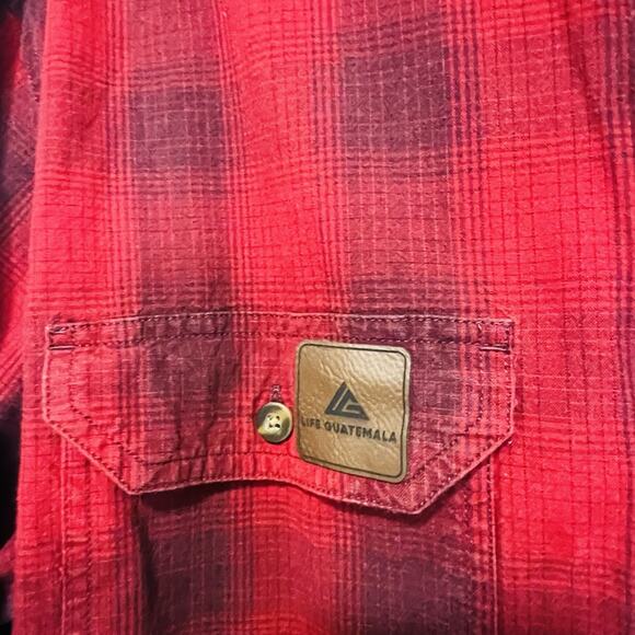 Carhartt Mens Life Guatemala Red Plaid Flannel Button Front Shirt Size Large EU - Picture 4 of 10